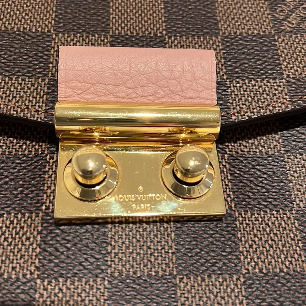 Louis Vuitton Croisette Chain Wallet Crossbody Bag Rose Ballerine Pink i…